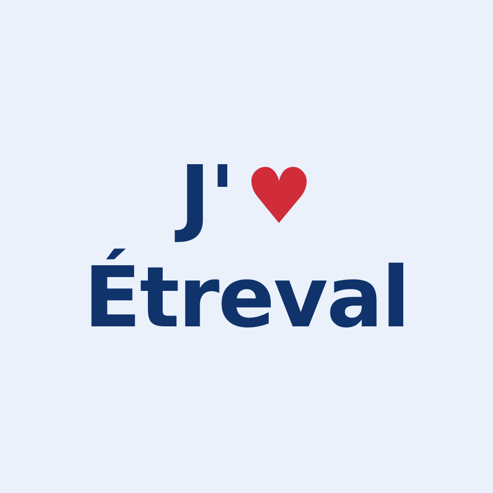 Sticker personnalisé Étreval — design J'aime Étreval