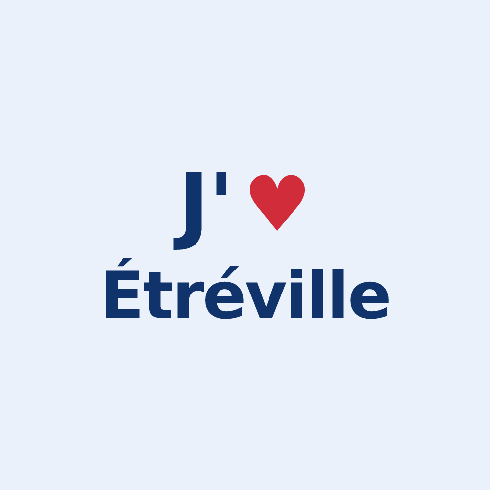Sticker personnalisé Étréville — design J'aime Étréville
