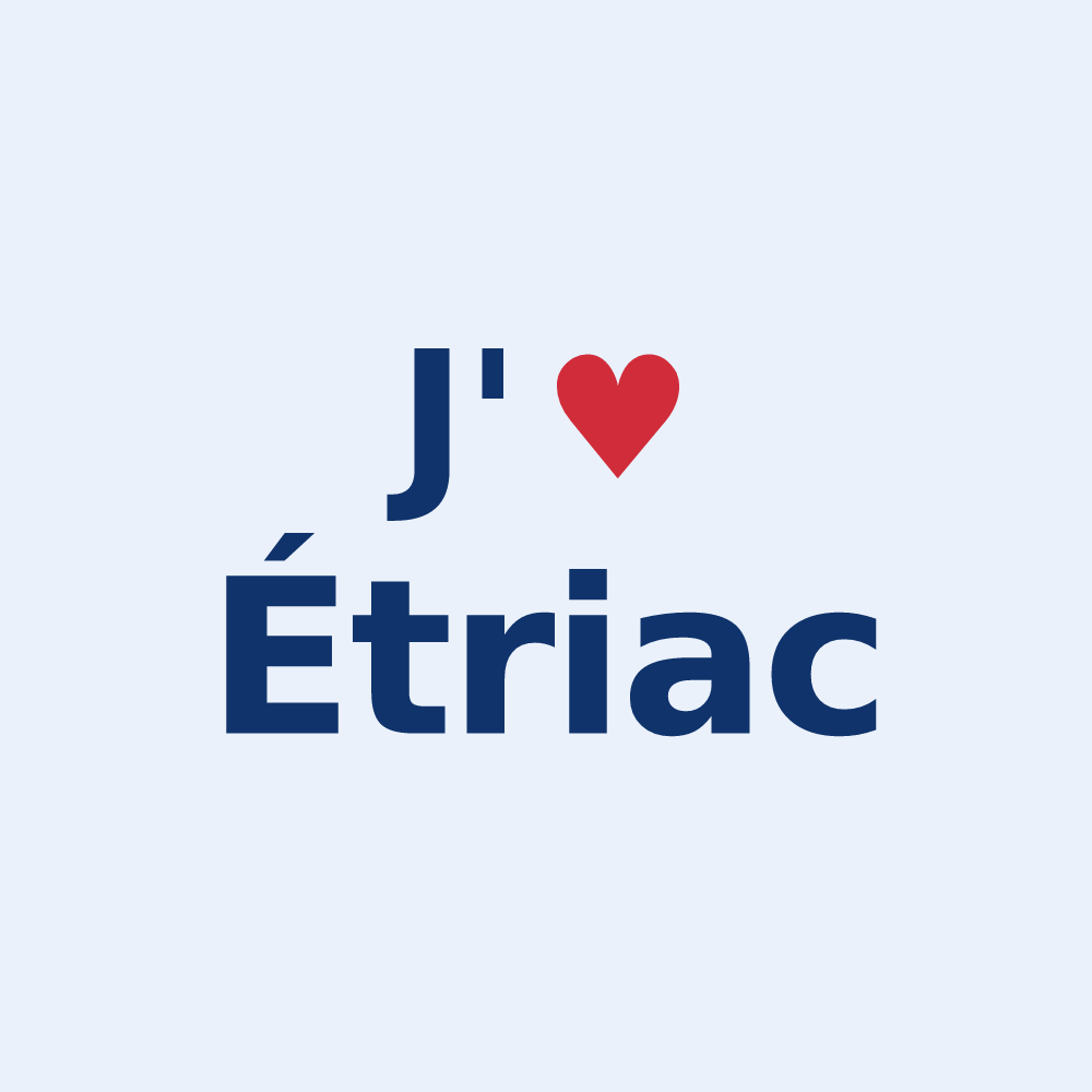 Sticker personnalisé Étriac — design J'aime Étriac