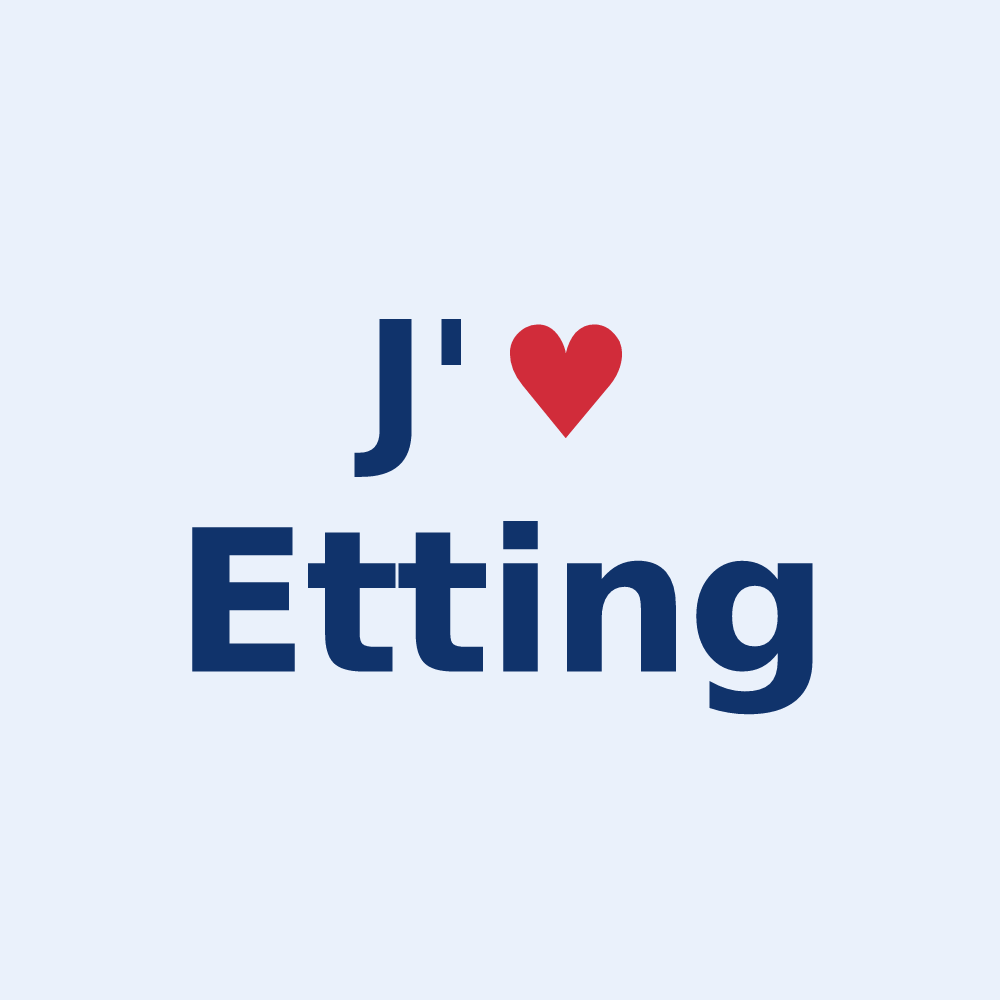 Sticker personnalisé Etting — design J'aime Etting