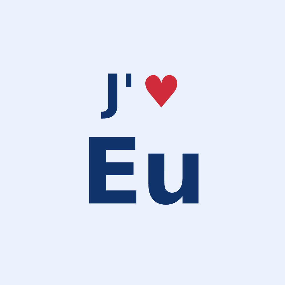Sticker personnalisé Eu — design « J'aime Eu » imprimé sur le sticker