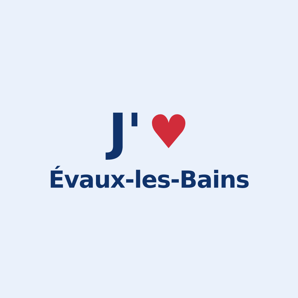 Sticker personnalisé Évaux-les-Bains — design J'aime Évaux-les-Bains