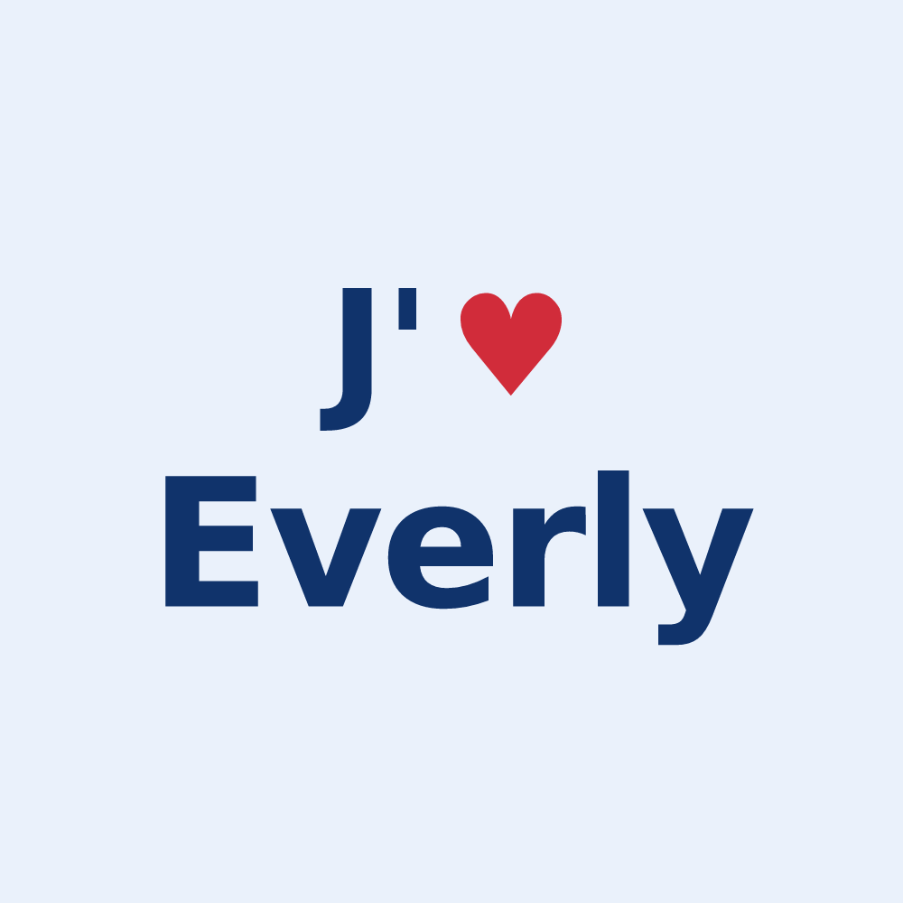Sticker personnalisé Everly — design J'aime Everly