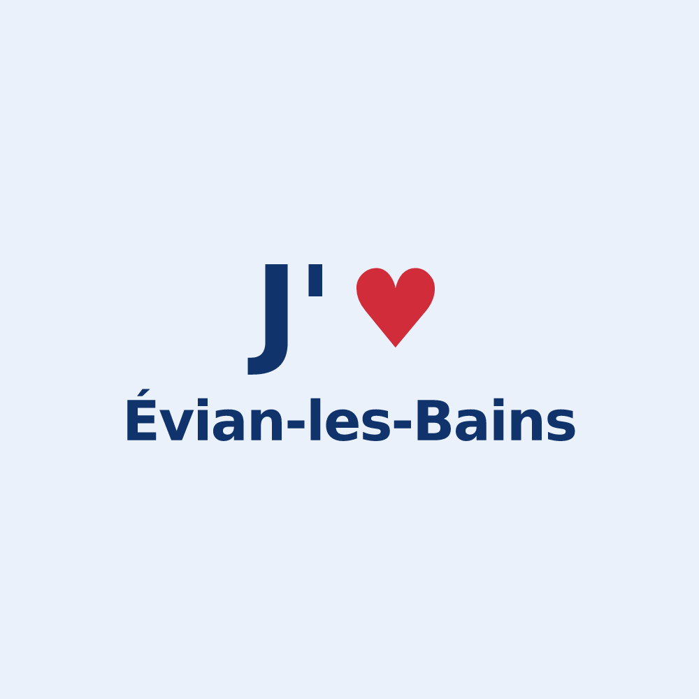 Sticker personnalisé Évian-les-Bains — design J'aime Évian-les-Bains