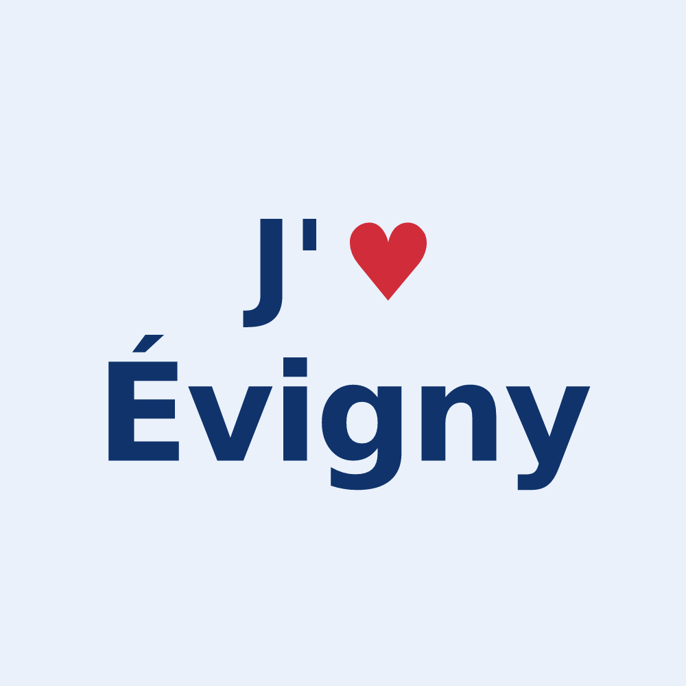 Sticker personnalisé Évigny — design J'aime Évigny