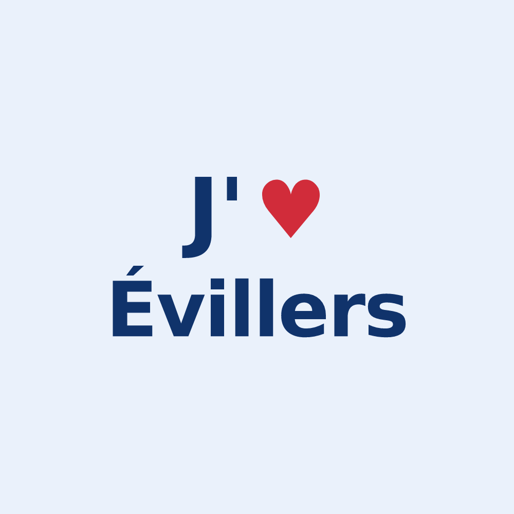 Sticker personnalisé Évillers — design J'aime Évillers