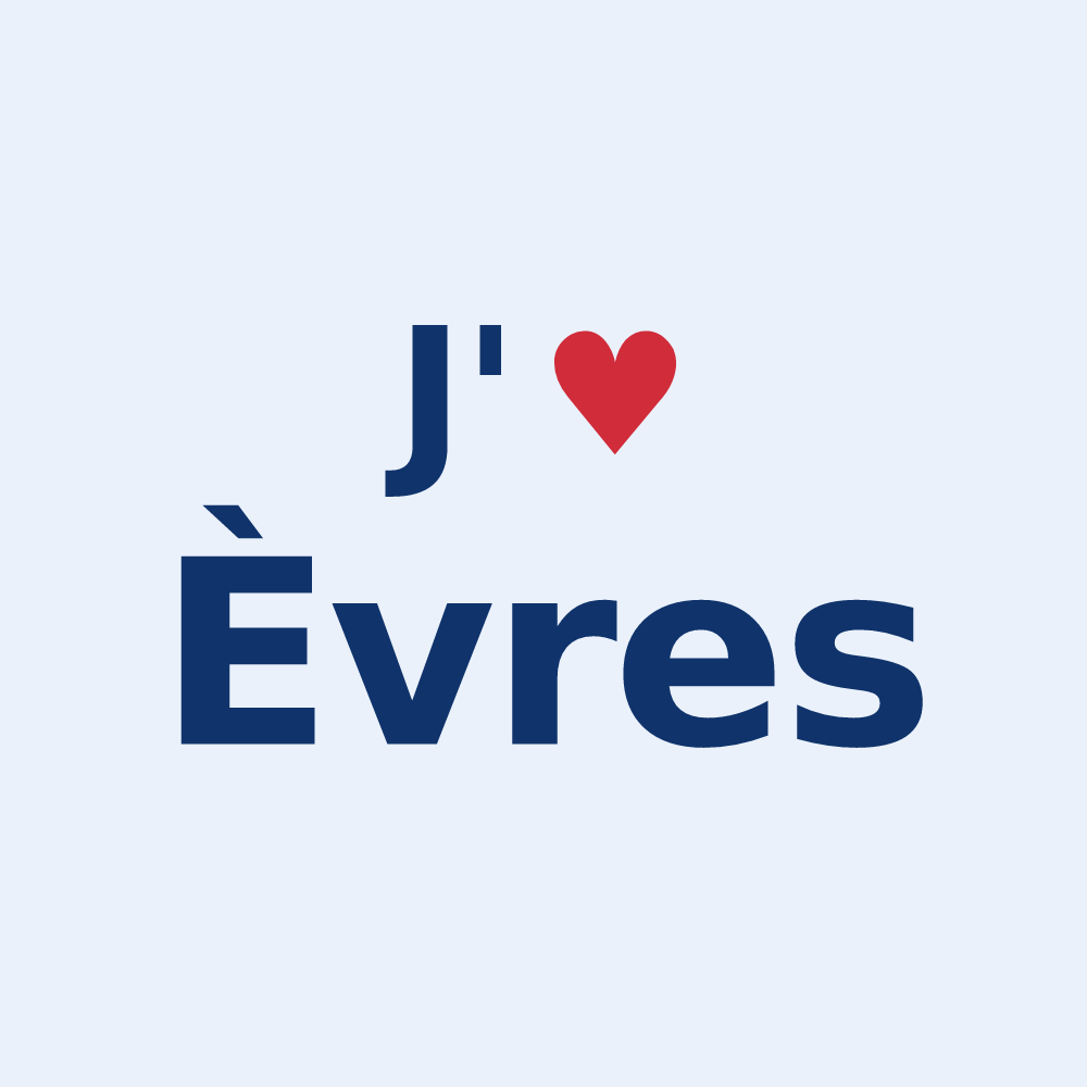 Sticker personnalisé Èvres — design J'aime Èvres