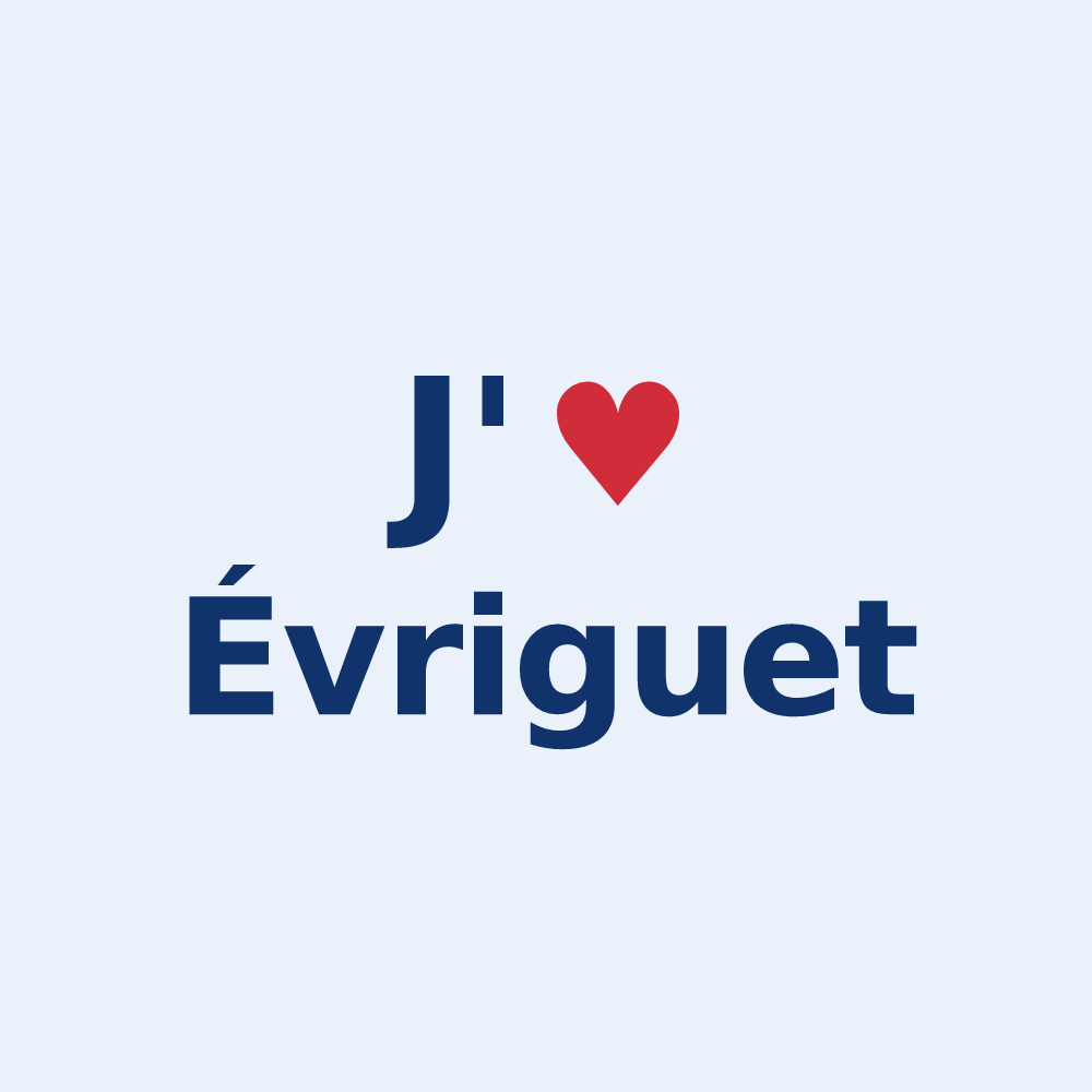 Sticker personnalisé Évriguet — design J'aime Évriguet