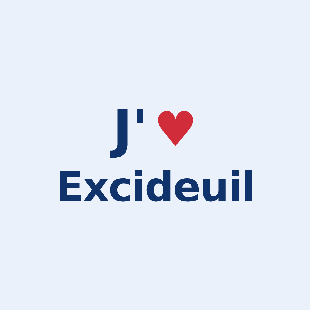Sticker personnalisé Excideuil — design J'aime Excideuil
