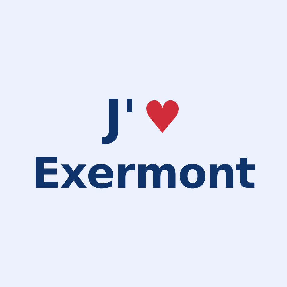Sticker personnalisé Exermont — design J'aime Exermont