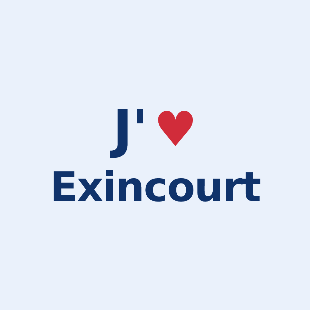 Sticker personnalisé Exincourt — design J'aime Exincourt