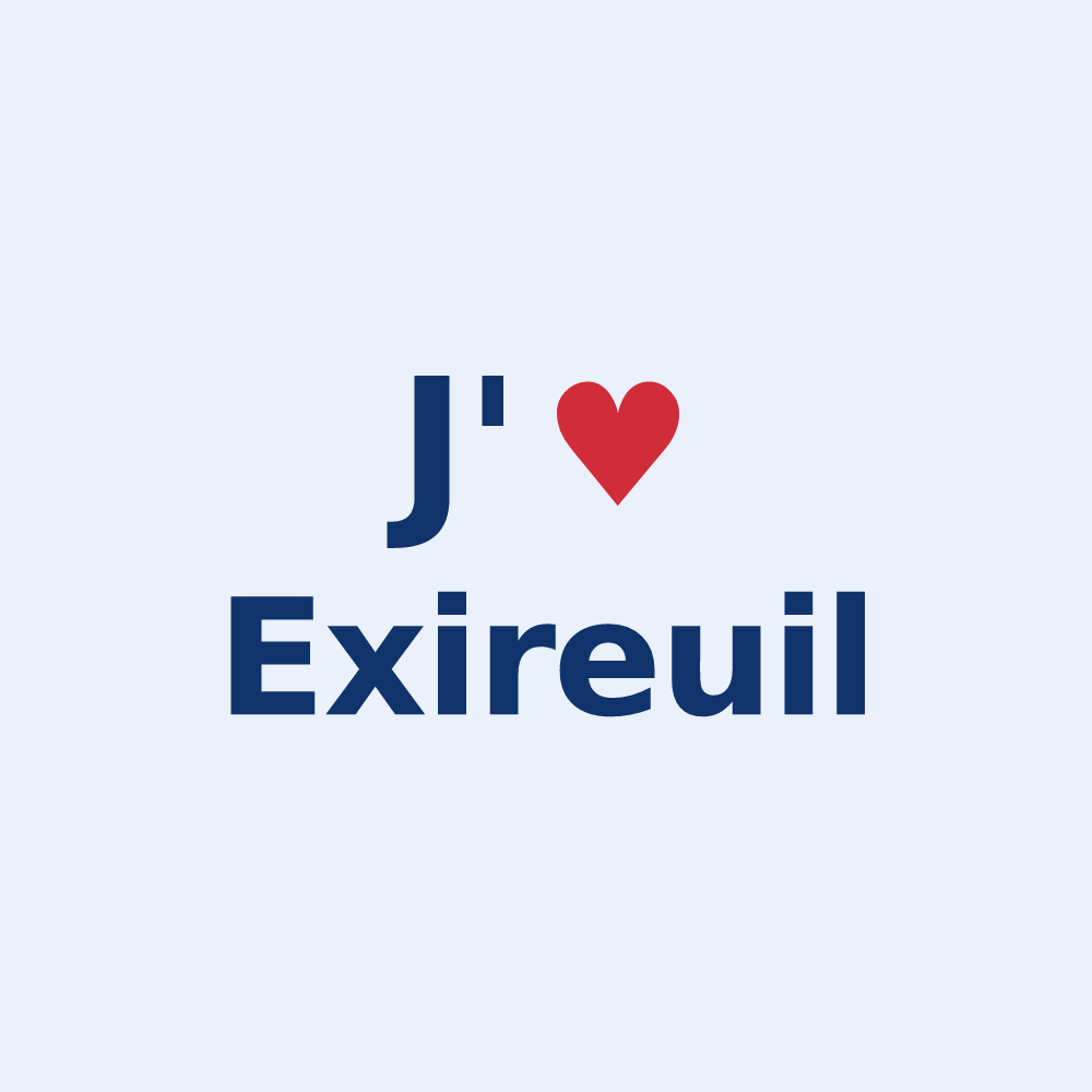 Sticker personnalisé Exireuil — design J'aime Exireuil