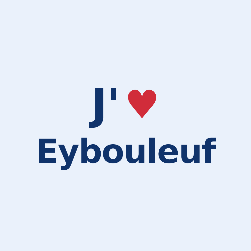 Sticker personnalisé Eybouleuf — design J'aime Eybouleuf