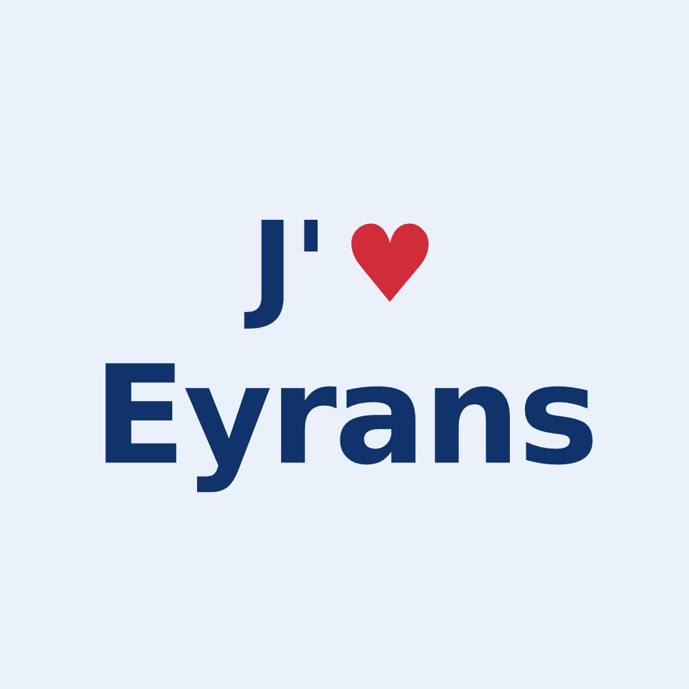 Sticker personnalisé Eyrans — design J'aime Eyrans