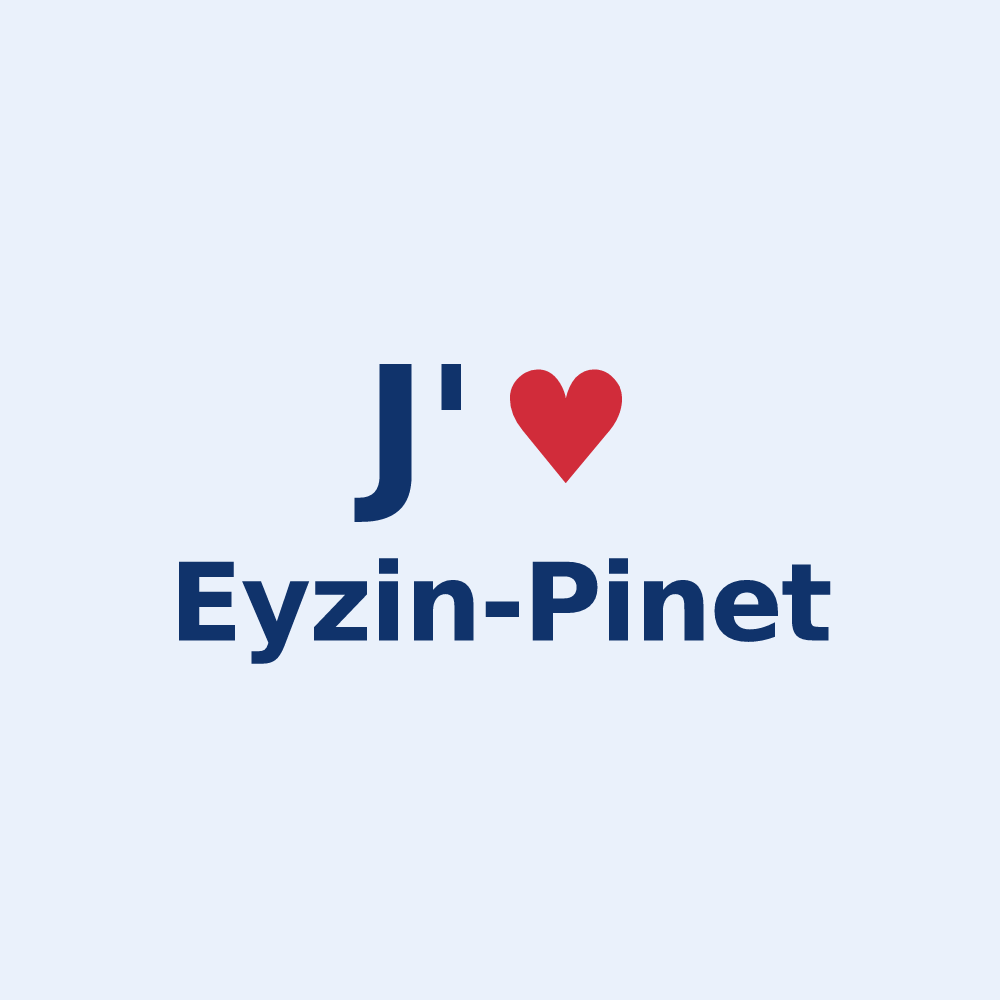 Sticker personnalisé Eyzin-Pinet — design J'aime Eyzin-Pinet