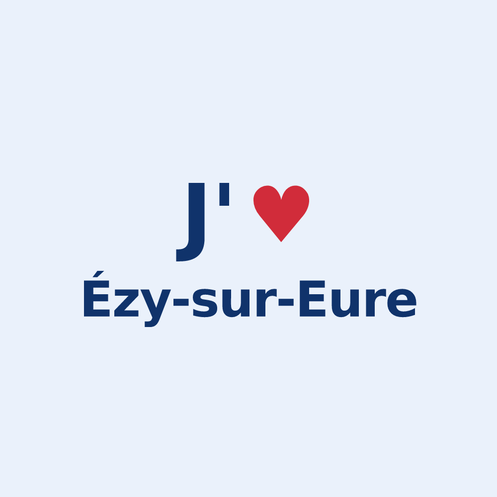 Sticker personnalisé Ézy-sur-Eure — design J'aime Ézy-sur-Eure