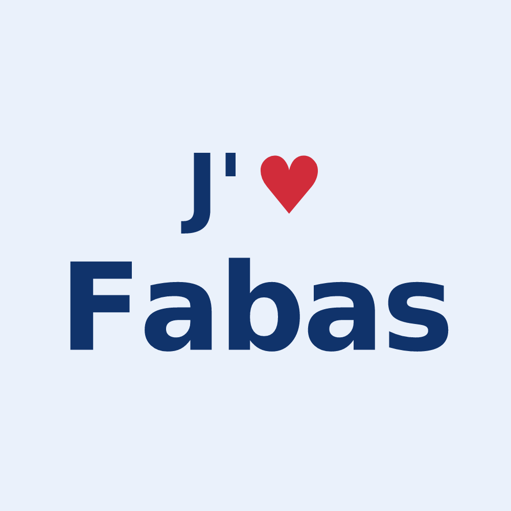 Sticker personnalisé Fabas — design J'aime Fabas