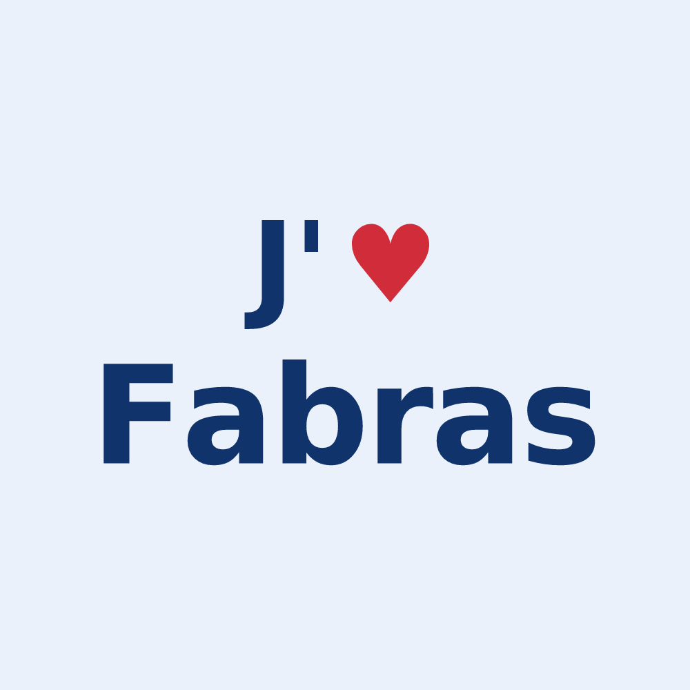 Sticker personnalisé Fabras — design J'aime Fabras
