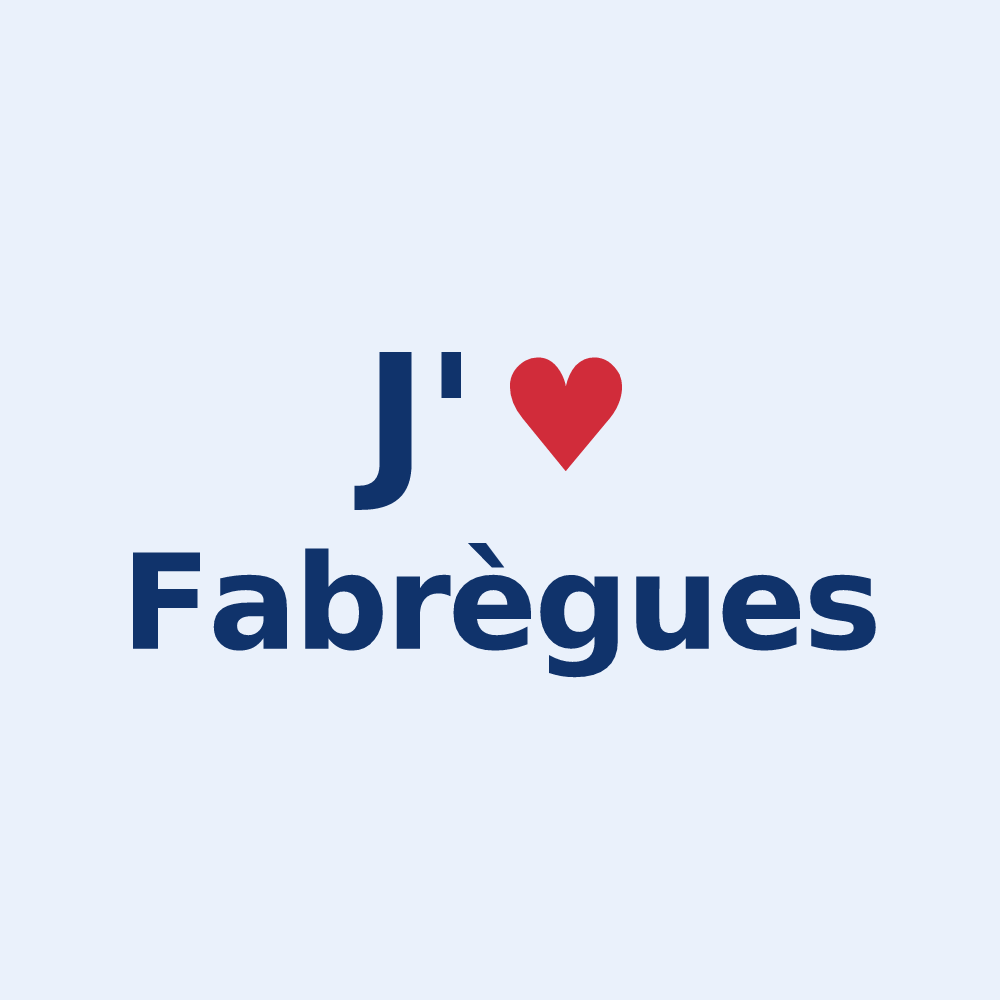 Sticker personnalisé Fabrègues — design J'aime Fabrègues