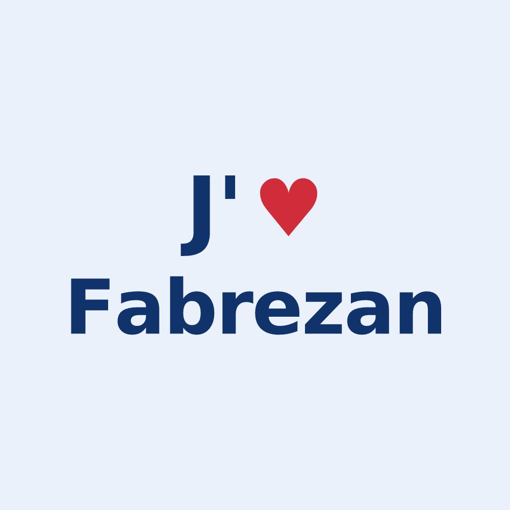 Sticker personnalisé Fabrezan — design J'aime Fabrezan