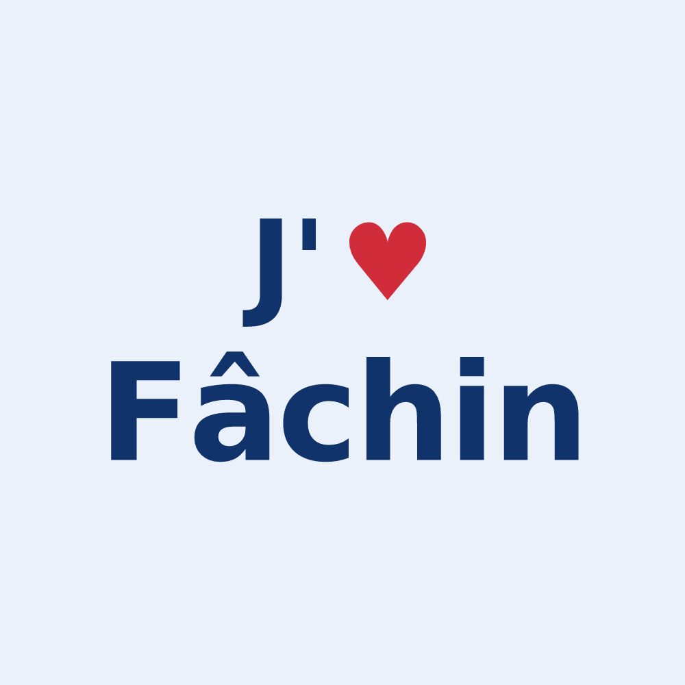 Sticker personnalisé Fâchin — design J'aime Fâchin