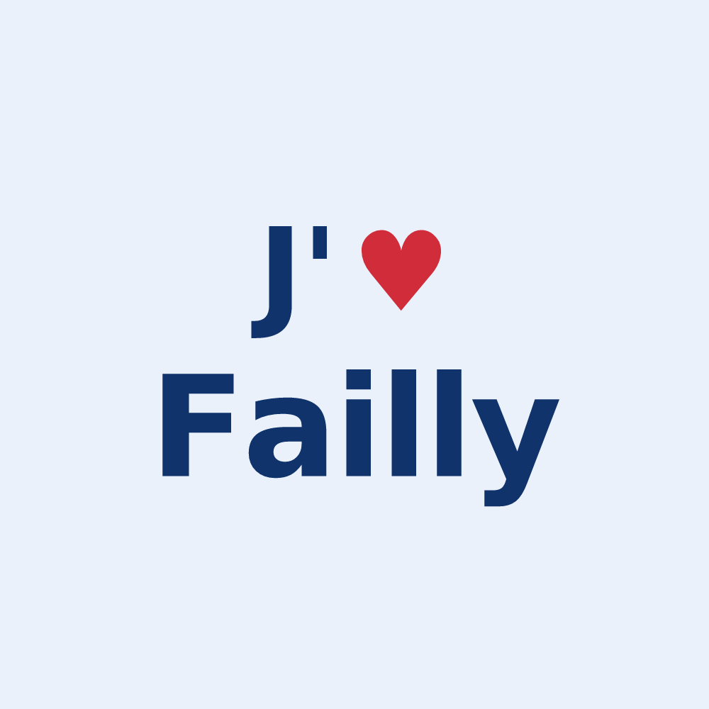 Sticker personnalisé Failly — design J'aime Failly
