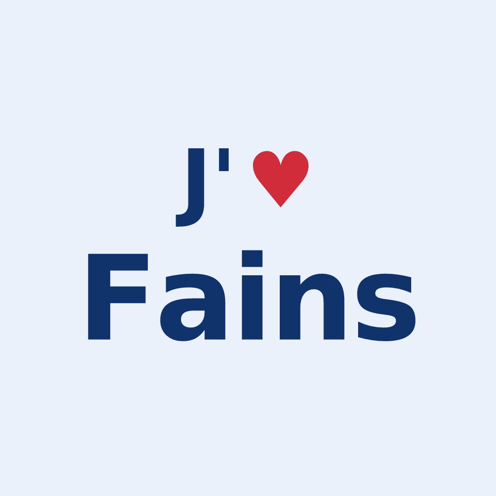 Sticker personnalisé Fains — design J'aime Fains