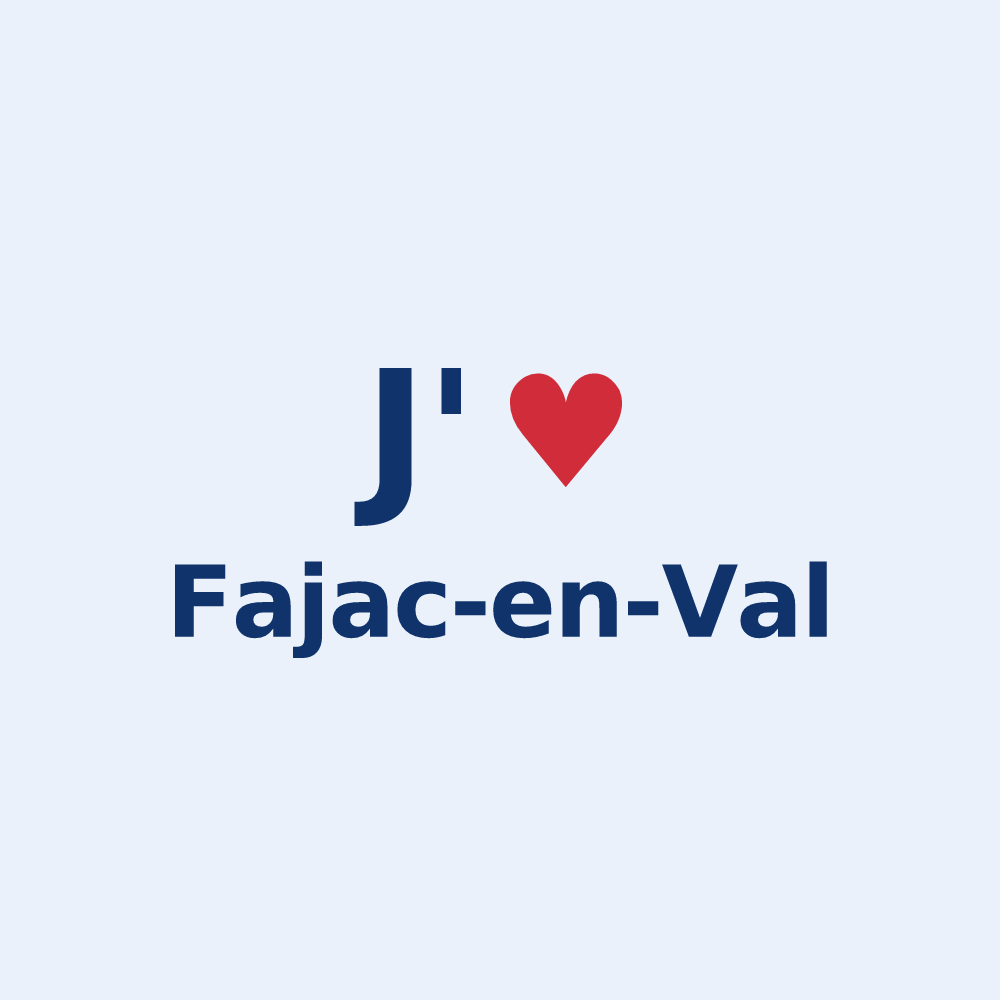Sticker personnalisé Fajac-en-Val — design J'aime Fajac-en-Val