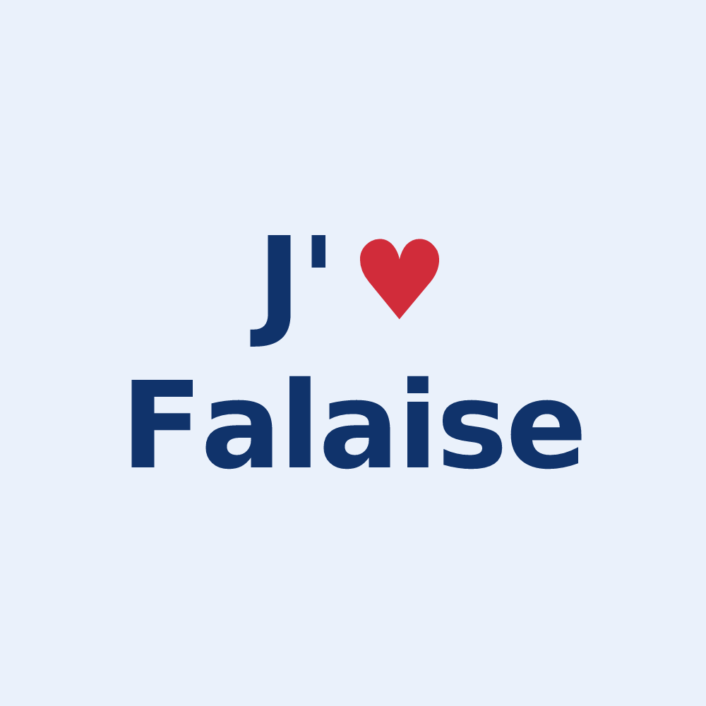 Sticker personnalisé Falaise — design J'aime Falaise