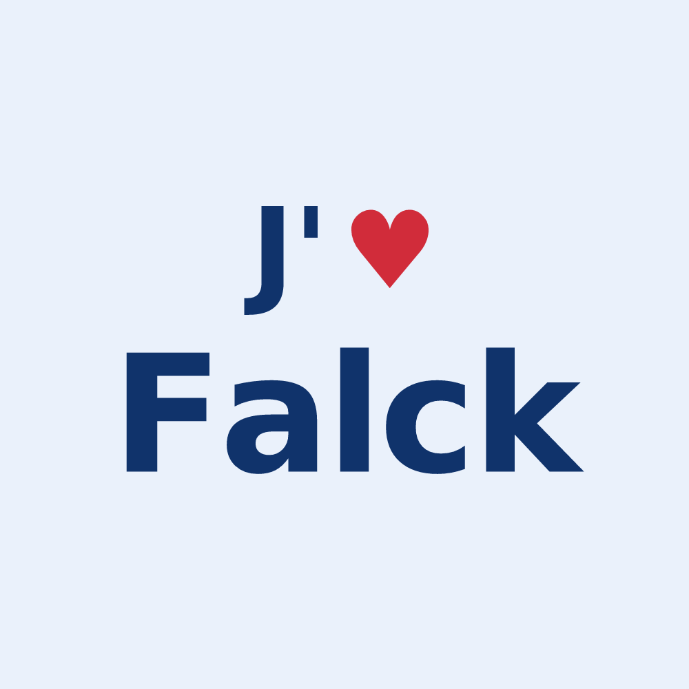 Sticker personnalisé Falck — design J'aime Falck
