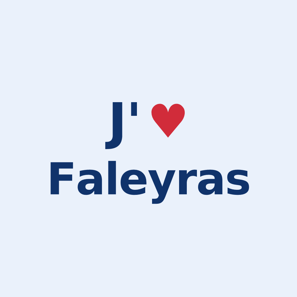 Sticker personnalisé Faleyras — design J'aime Faleyras