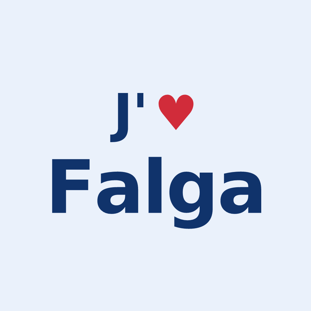 Sticker personnalisé Falga — design J'aime Falga