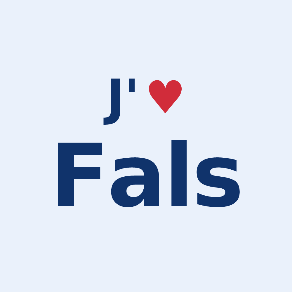 Sticker personnalisé Fals — design « J'aime Fals » imprimé sur le sticker