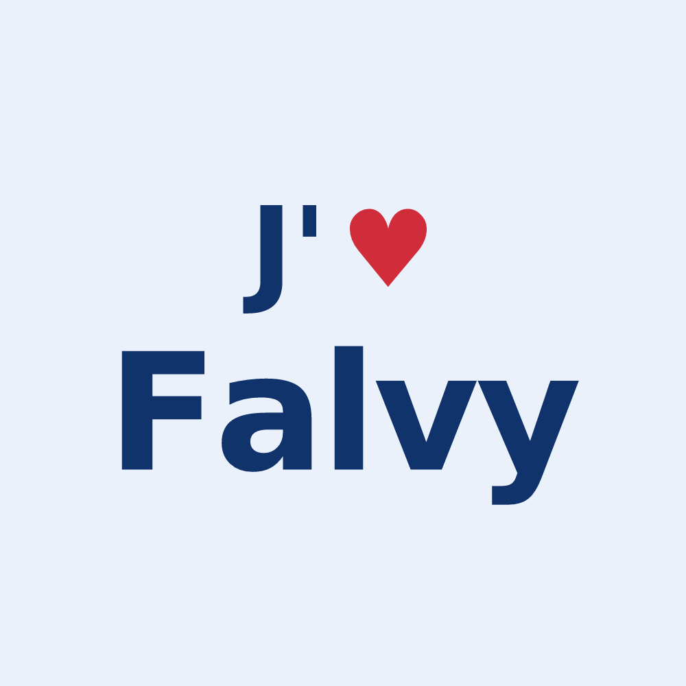 Sticker personnalisé Falvy — design J'aime Falvy