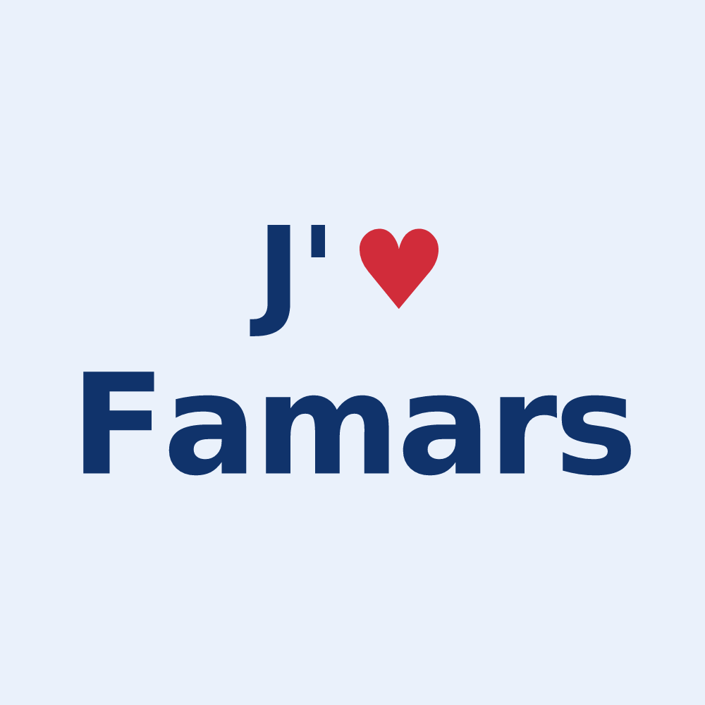 Sticker personnalisé Famars — design J'aime Famars