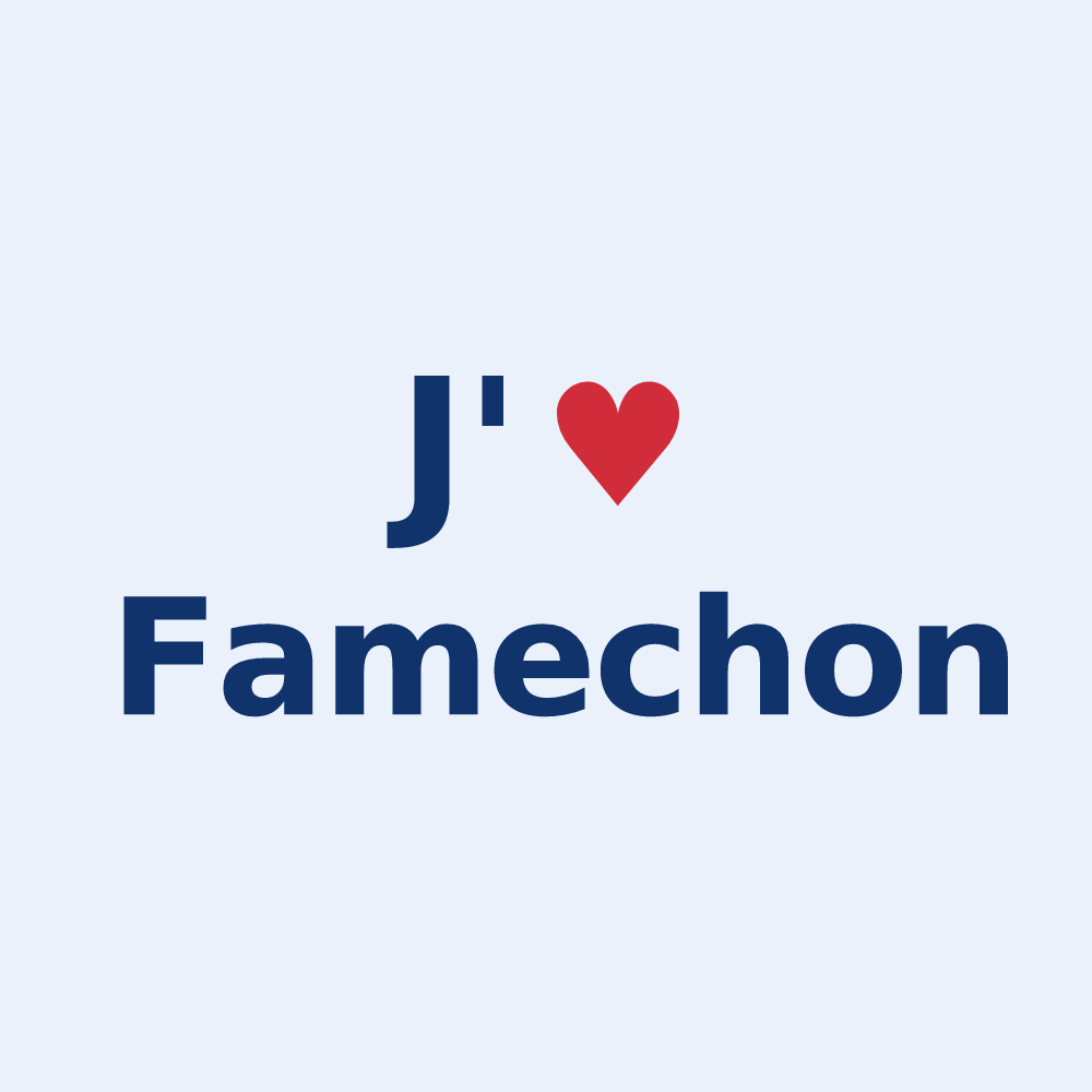 Sticker personnalisé Famechon — design J'aime Famechon