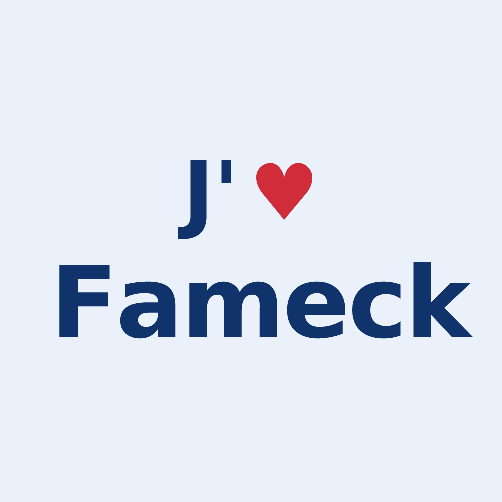 Sticker personnalisé Fameck — design J'aime Fameck