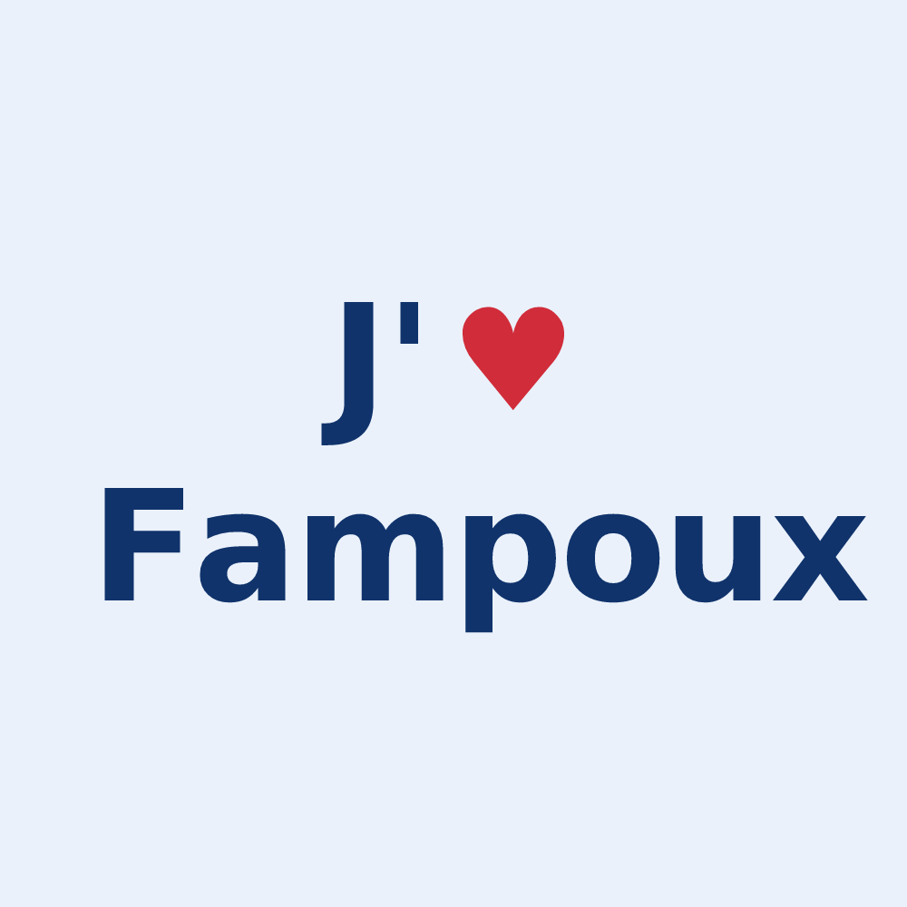 Sticker personnalisé Fampoux — design « J'aime Fampoux » imprimé sur le sticker