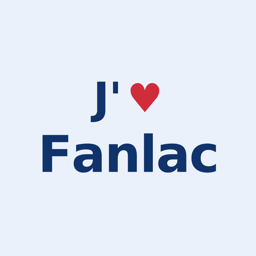Sticker personnalisé Fanlac — design J'aime Fanlac