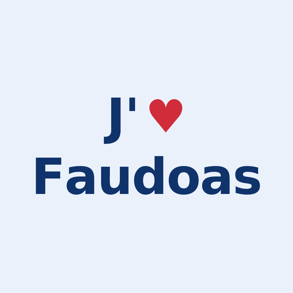 Sticker personnalisé Faudoas — design J'aime Faudoas