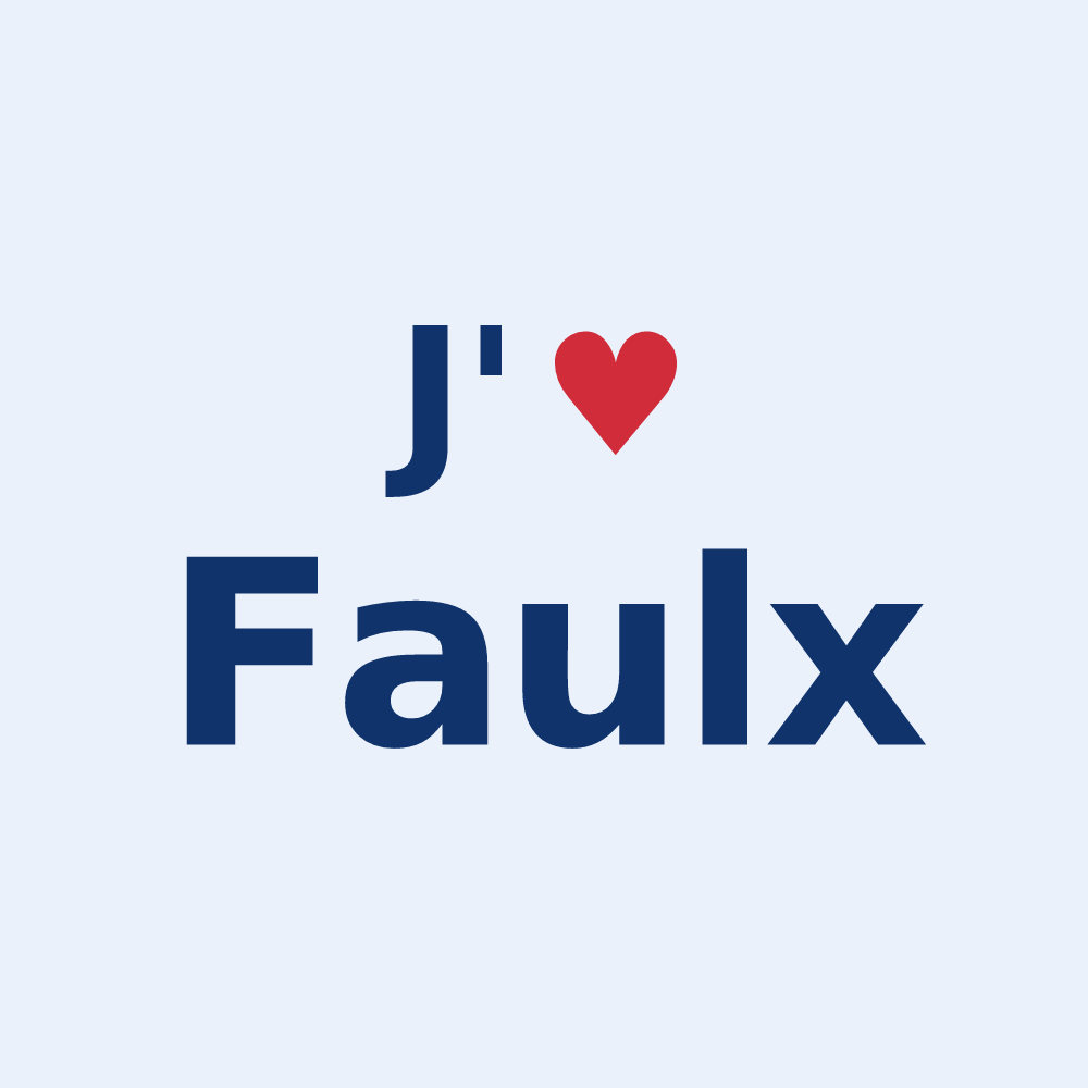 Sticker personnalisé Faulx — design J'aime Faulx