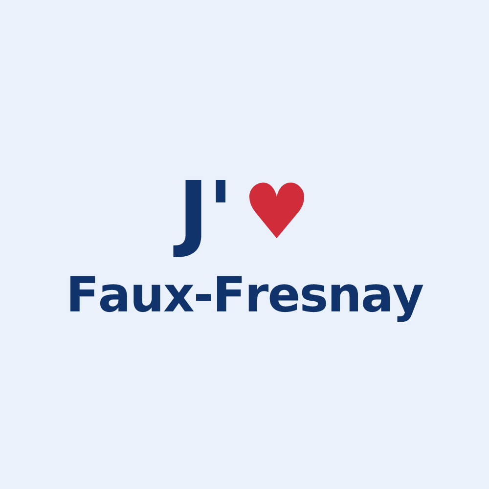 Sticker personnalisé Faux-Fresnay — design « J'aime Faux-Fresnay » imprimé sur le sticker