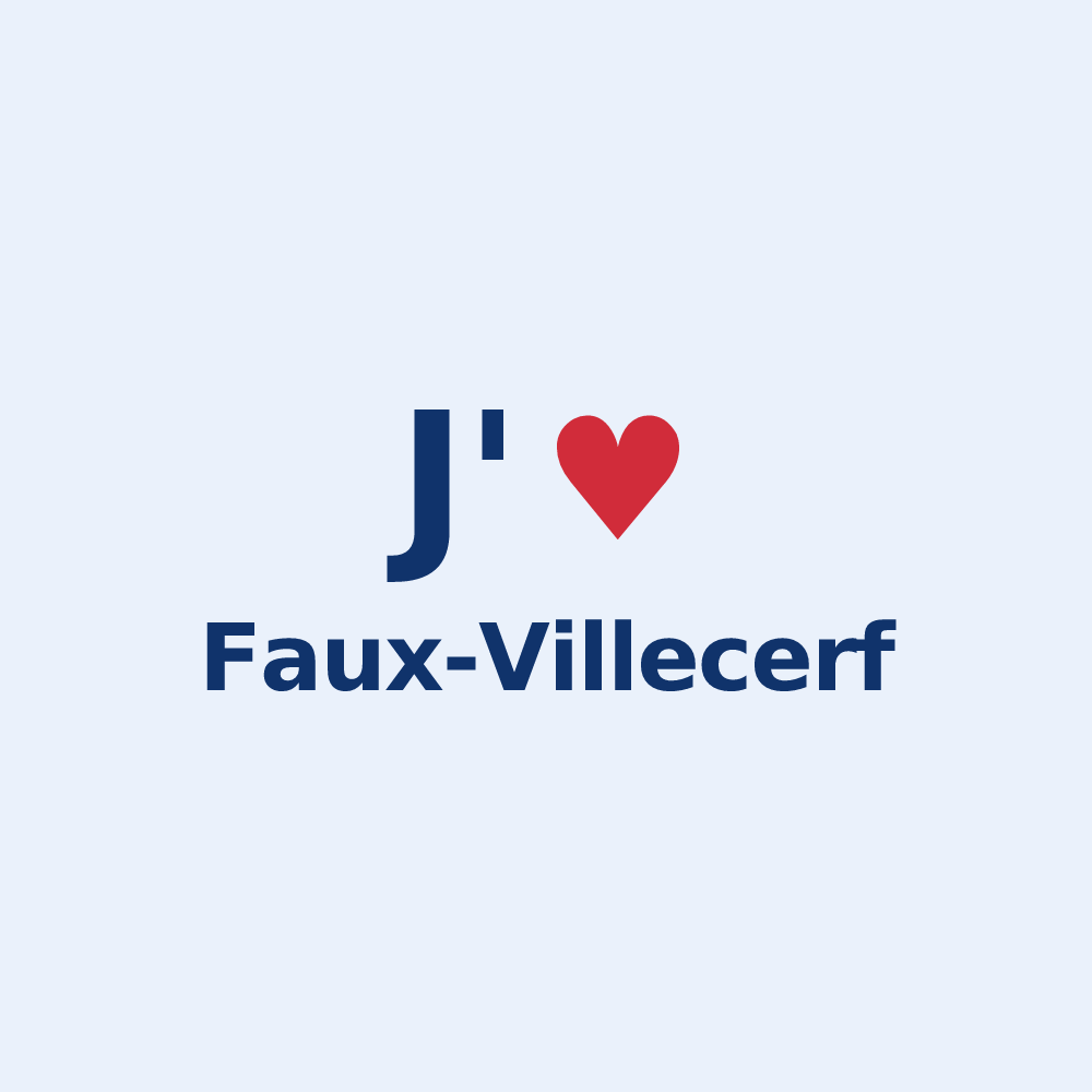 Sticker personnalisé Faux-Villecerf — design J'aime Faux-Villecerf