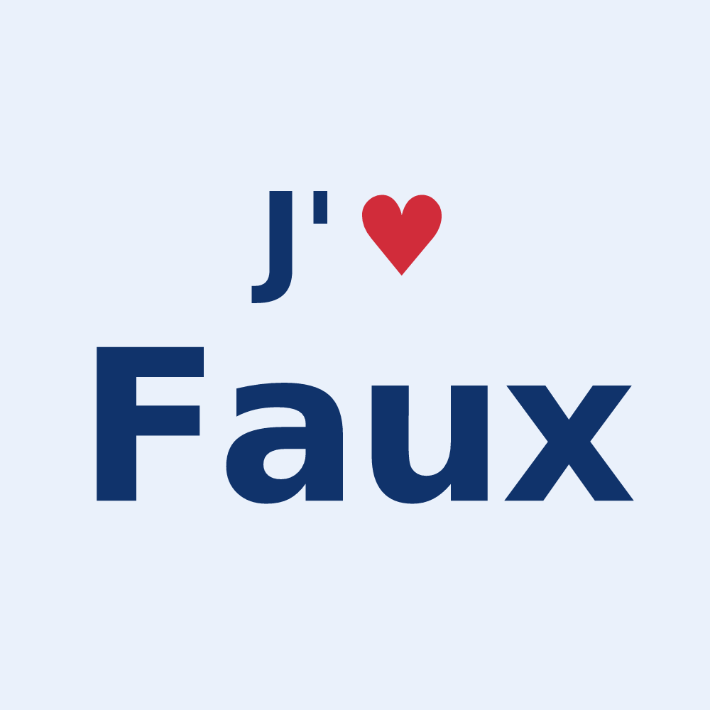 Sticker personnalisé Faux — design J'aime Faux
