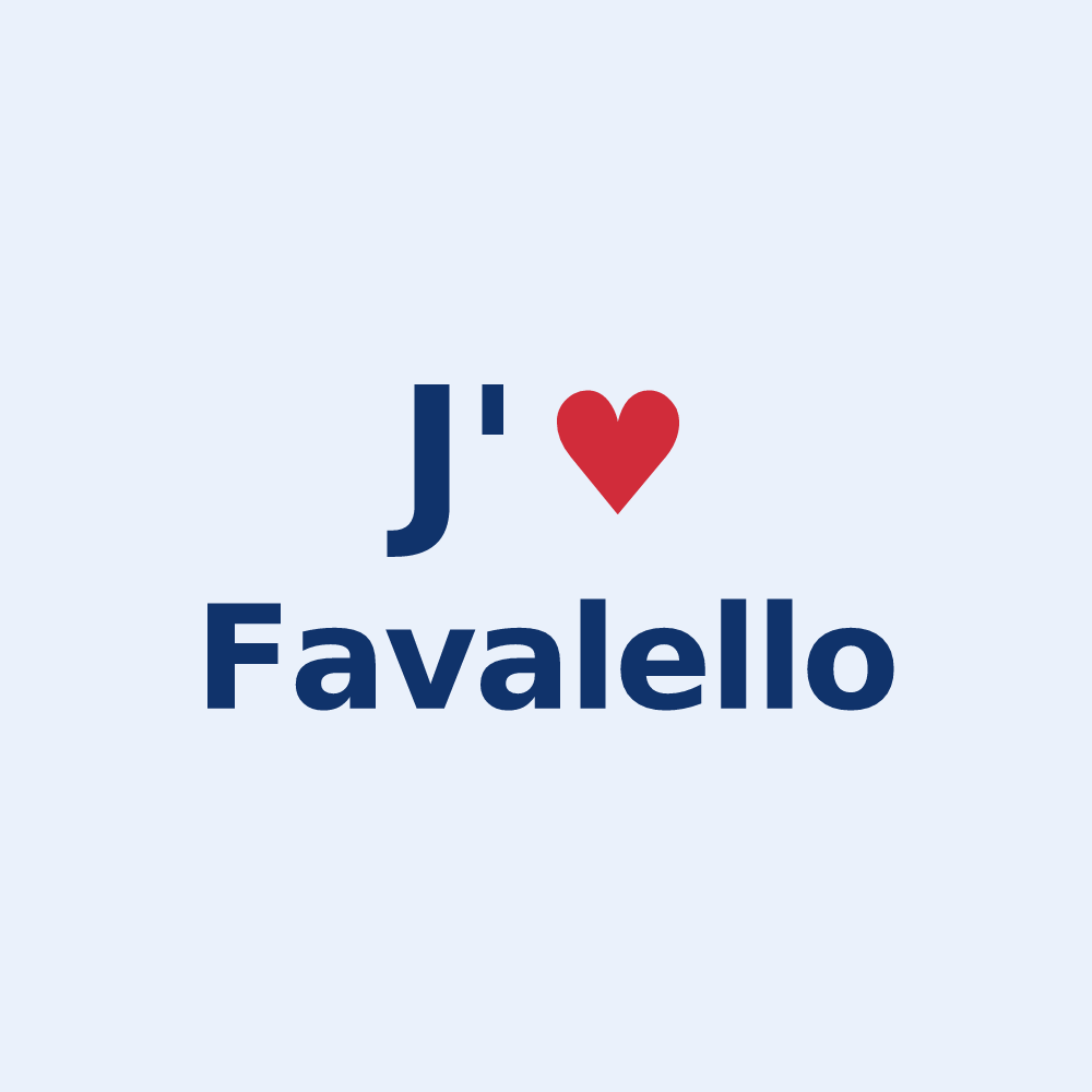 Sticker personnalisé Favalello — design J'aime Favalello