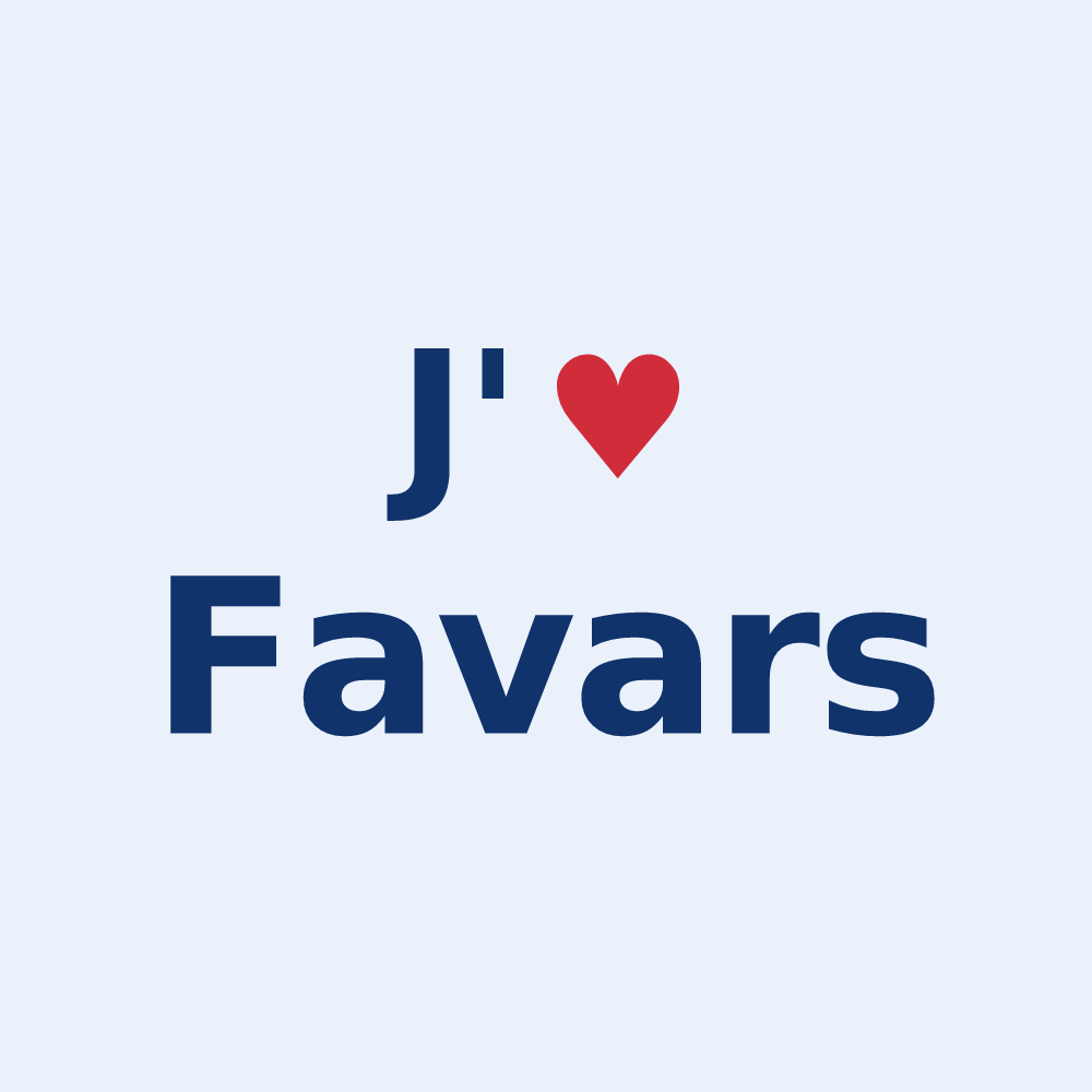 Sticker personnalisé Favars — design J'aime Favars