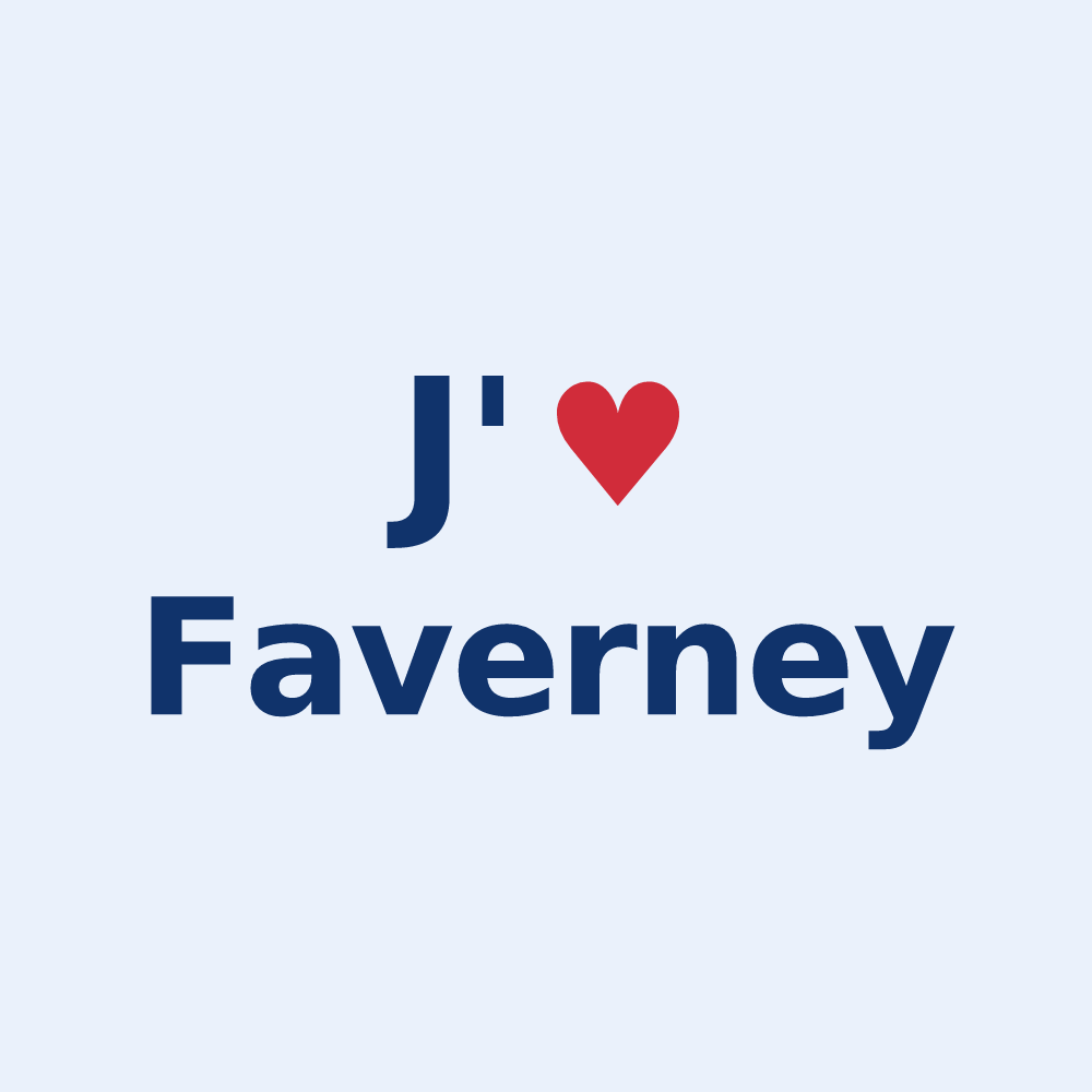 Sticker personnalisé Faverney — design J'aime Faverney