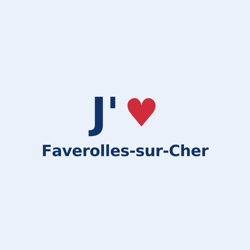 Sticker personnalisé Faverolles-sur-Cher — design J'aime Faverolles-sur-Cher