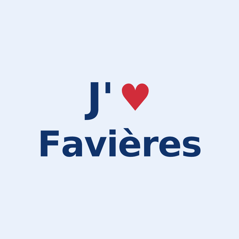 Sticker personnalisé Favières — design J'aime Favières
