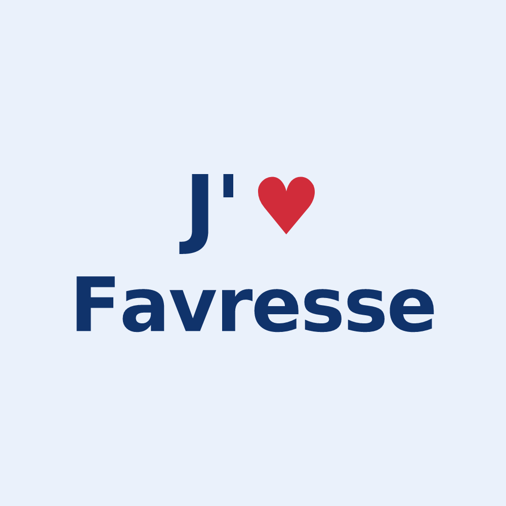 Sticker personnalisé Favresse — design J'aime Favresse